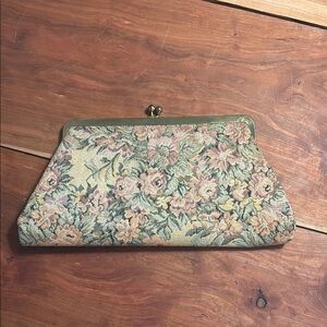 Vintage Tapestry Clutch With Optional Chain Handle Cottagecore Grandmacore